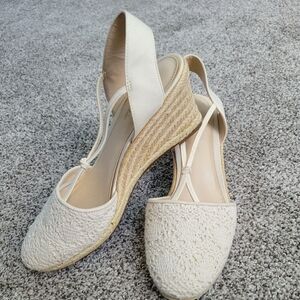 Crochet Espadrilles, Creme